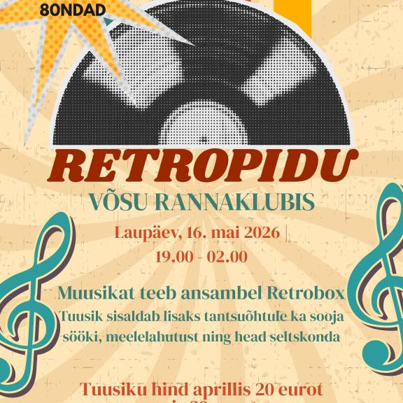 Võsu puhkekodu tutvumisõhtu: retropidu rannaklubis 16. mail kell 19:00