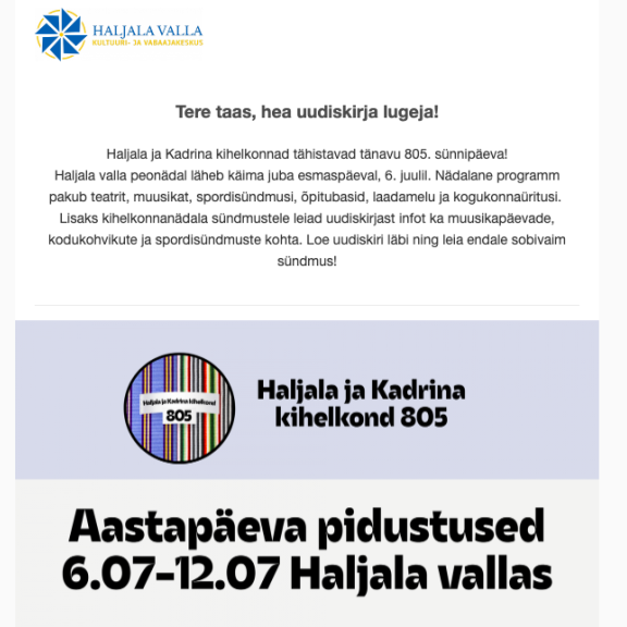 Ilmunud on juulikuu uudiskiri